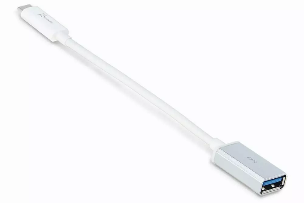 Адаптер  j5create JUCX05, USB-C 3.1 мъжко - USB-A женско 5Gb/s, Бял, 90см