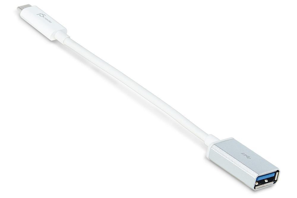 Адаптер  j5create JUCX05, USB-C 3.1 мъжко - USB-A женско 5Gb/s, Бял, 90см
