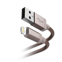 Кабел за зареждане и данни HAMA Metal, USB - Lightning, 1.5 м., златист
