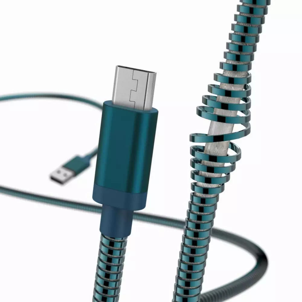 Кабел HAMA Metal, USB 2.0 - micro USB, 1.5 м., син