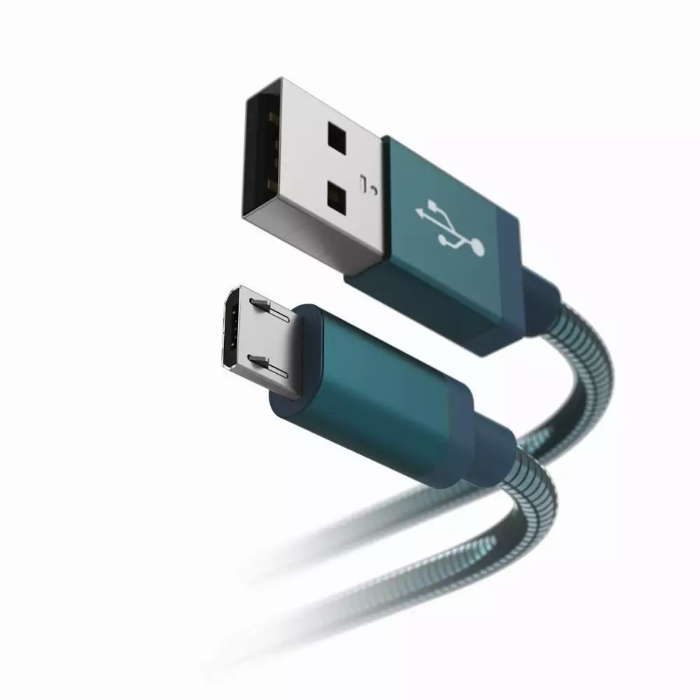 Кабел HAMA Metal, USB 2.0 - micro USB, 1.5 м., син