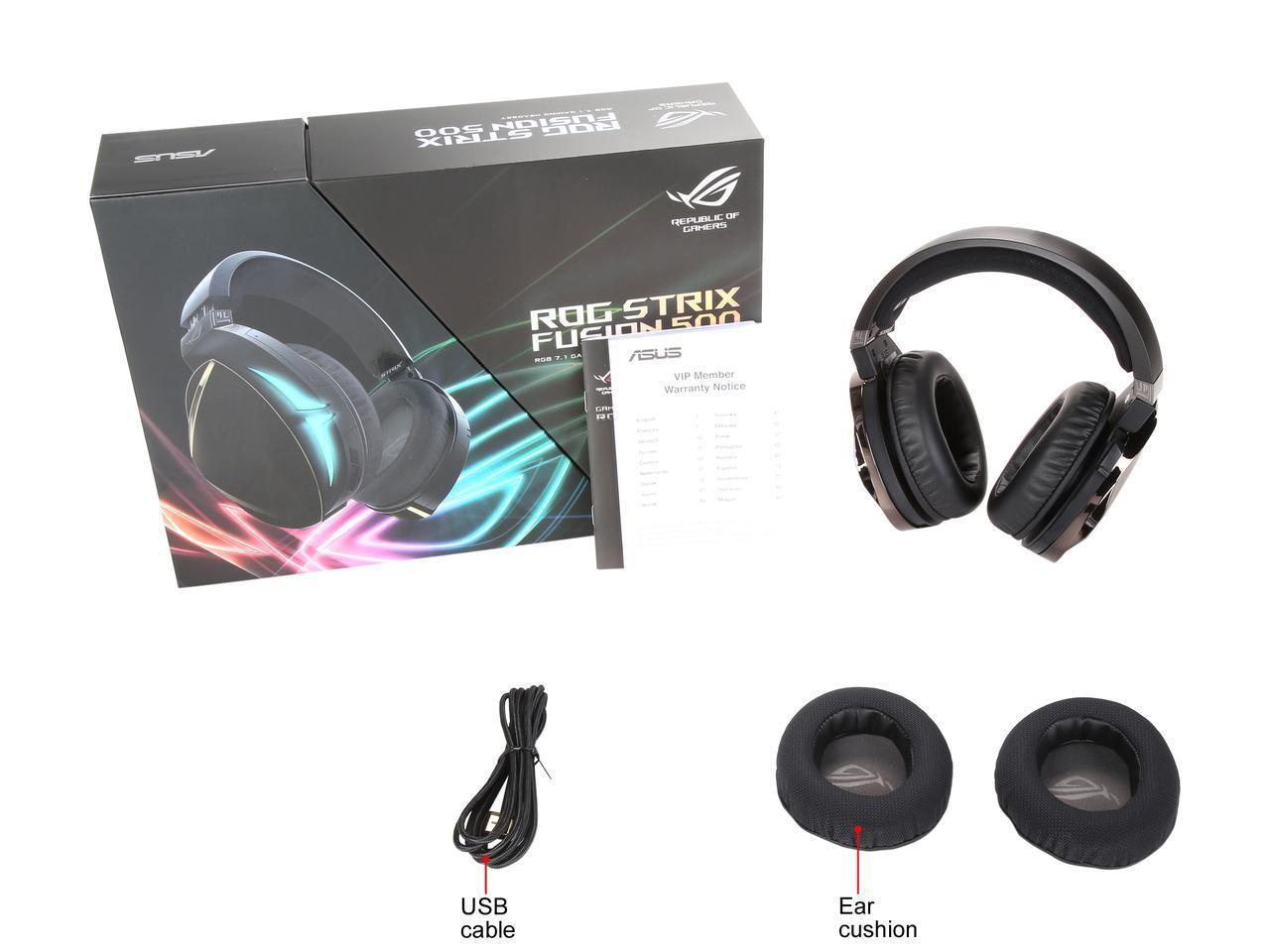 Gaming headphones ASUS ROG Strix Fusion 500 Hi-Fi-Grade ESS DAC and Amplifier, Virtual 7.1, RGB