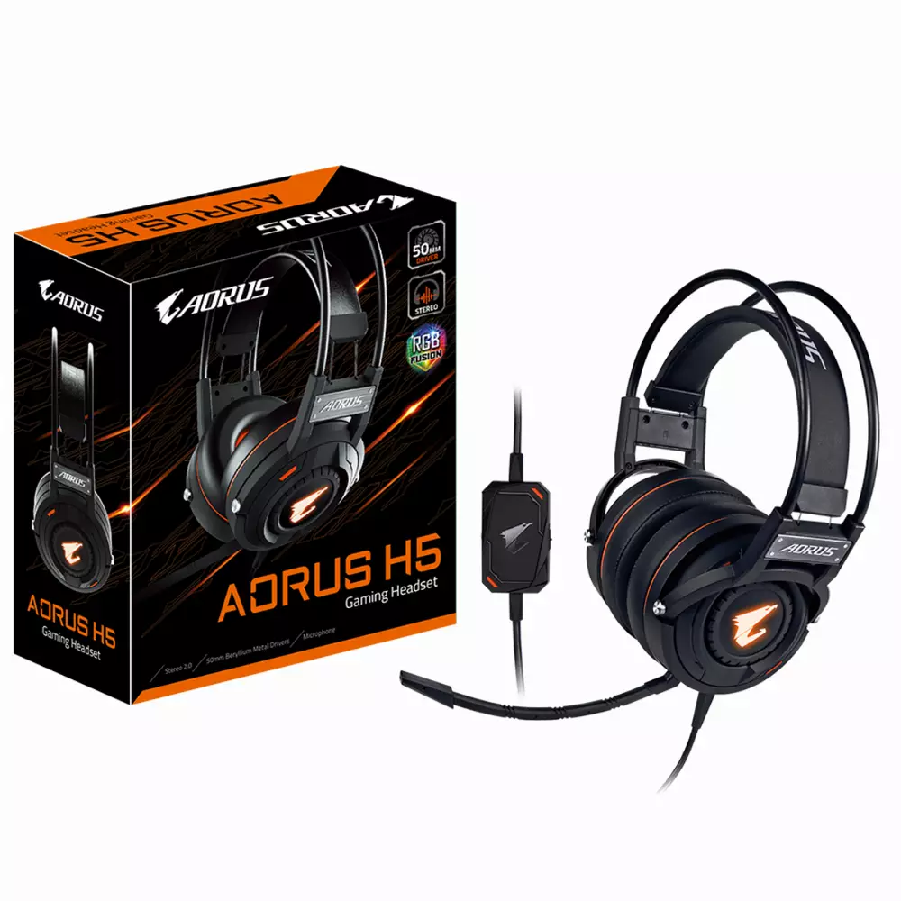 Геймърски слушалки Gigabyte Aorus H5 RGB Fusion