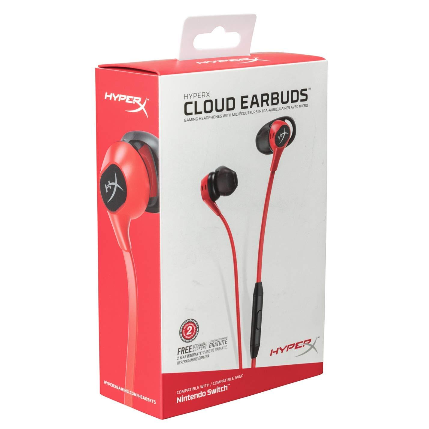 Геймърски слушалки тапи с микрофон HyperX Cloud Earbuds, Червен