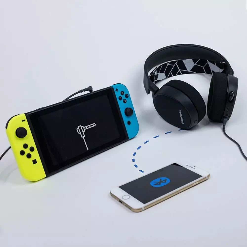Геймърски слушалки SteelSeries, Arctis 3 Bluetooth Black 2019 Edition, Микрофон, Черно