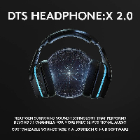 Геймърски слушалки Logitech,  G935 7.1 Wireless 7.1 Surround Lightsync, Безжични, Черни