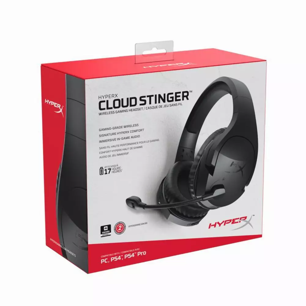 Геймърски безжични слушалки HyperX, Cloud Stinger Wireless PC, Микрофон, Черен