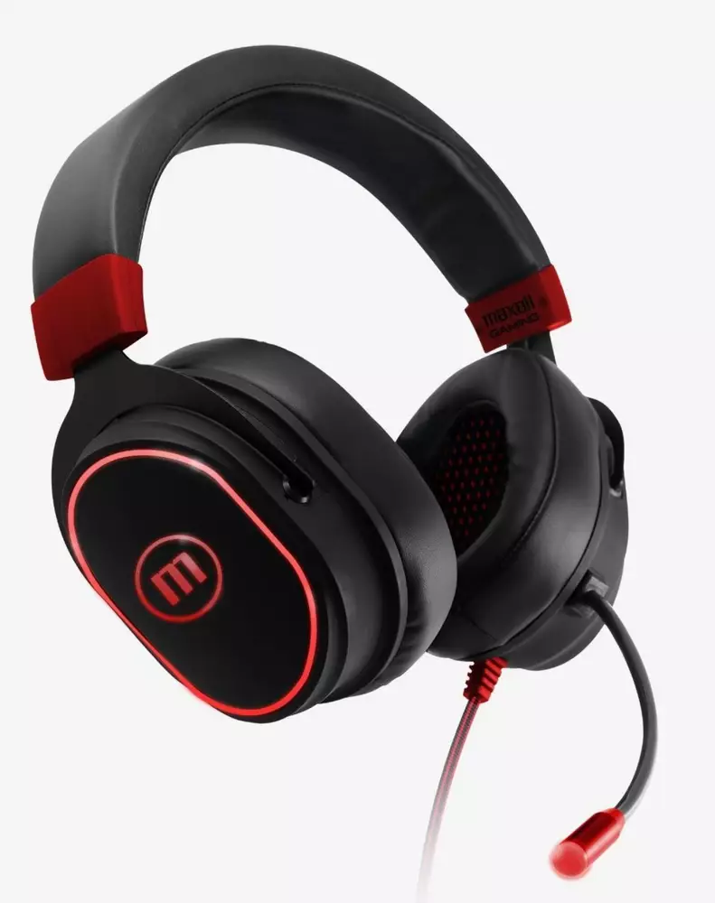 Геймърски слушалки MAXELL Samurai CA-H-MIC-1200, микрофон, вибрация, Черен/Червен