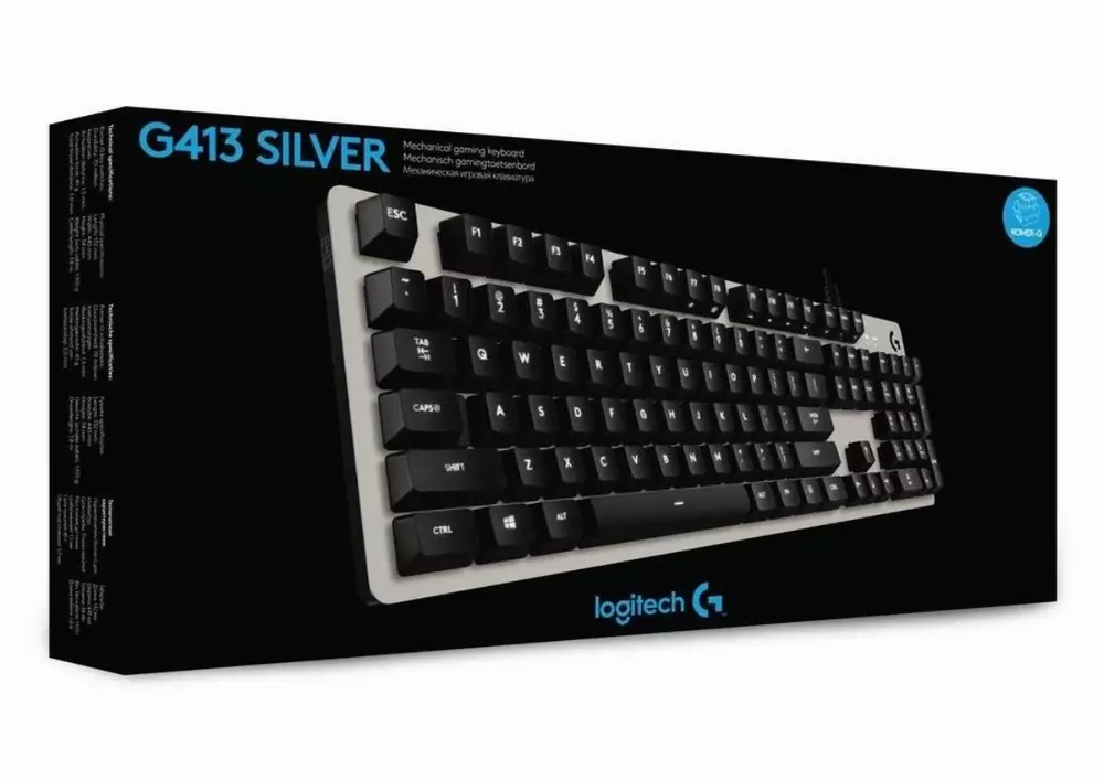 Геймърска механична клавиатура Logitech G413 Silver, Romer-G суичове