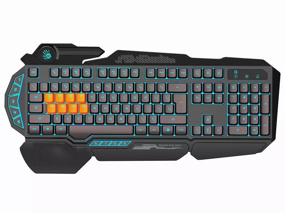 Геймърска клавиатура Bloody B318 Light strike, 8-Infrared Swich, USB, кирилизирана