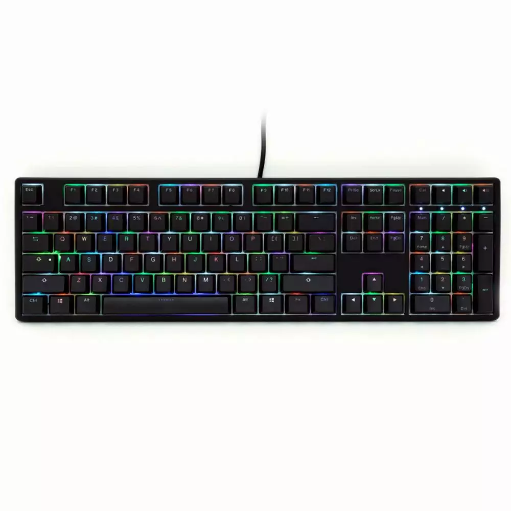 Геймърска механична клавиатура Ducky One Black RGB, CherryMX Silver, RGB, PBT Double-Shot