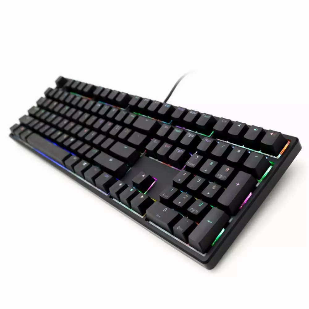 Геймърска механична клавиатура Ducky One Black RGB, CherryMX Silver, RGB, PBT Double-Shot