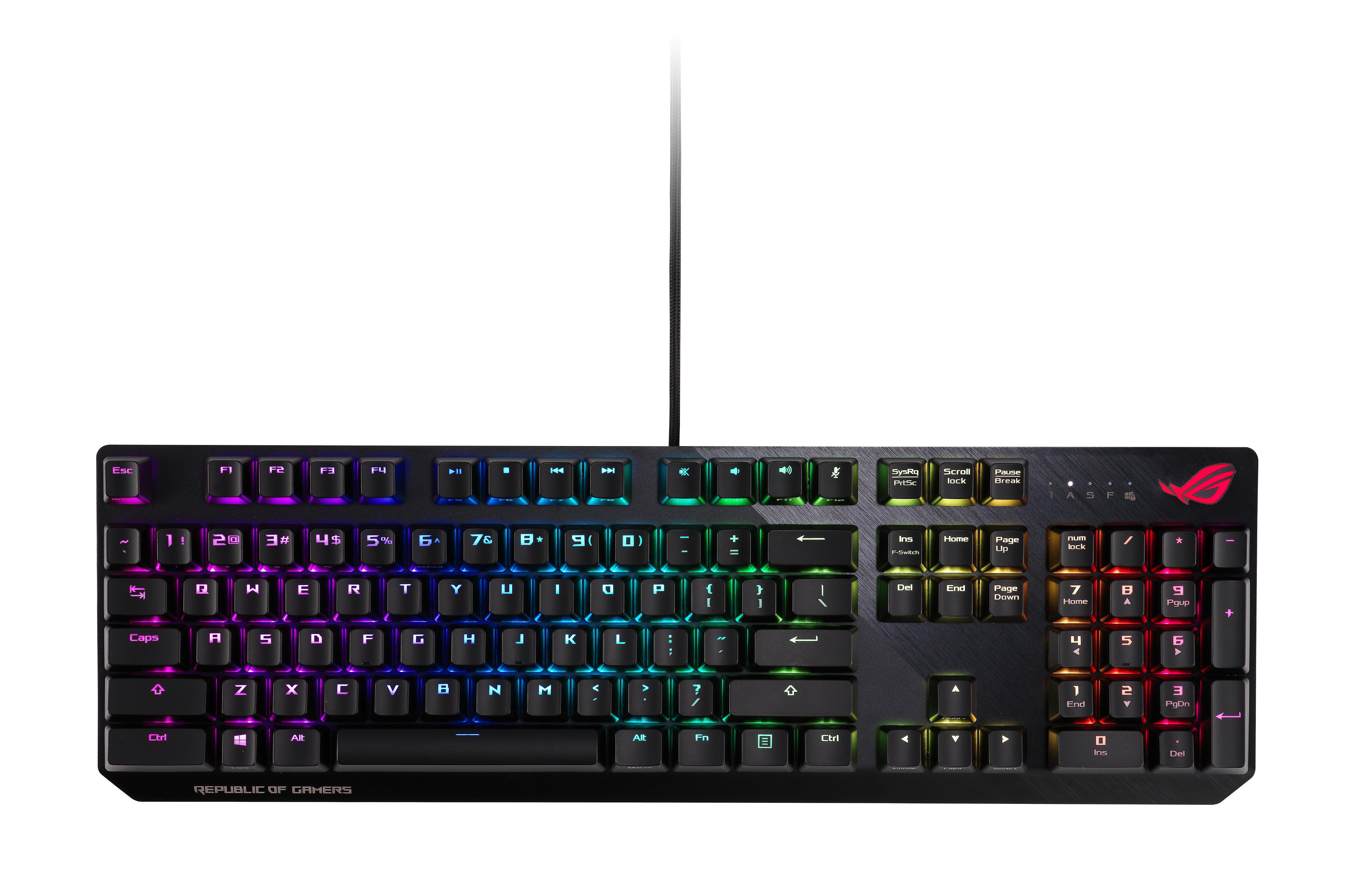 Геймърска механична клавиатура Asus ROG Strix Scope RGB Red switch
