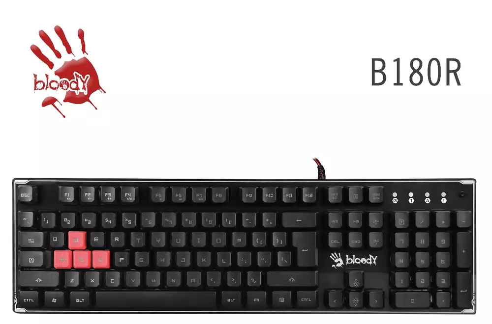 Геймърска клавиатура A4tech Bloody, B180R, Черна
