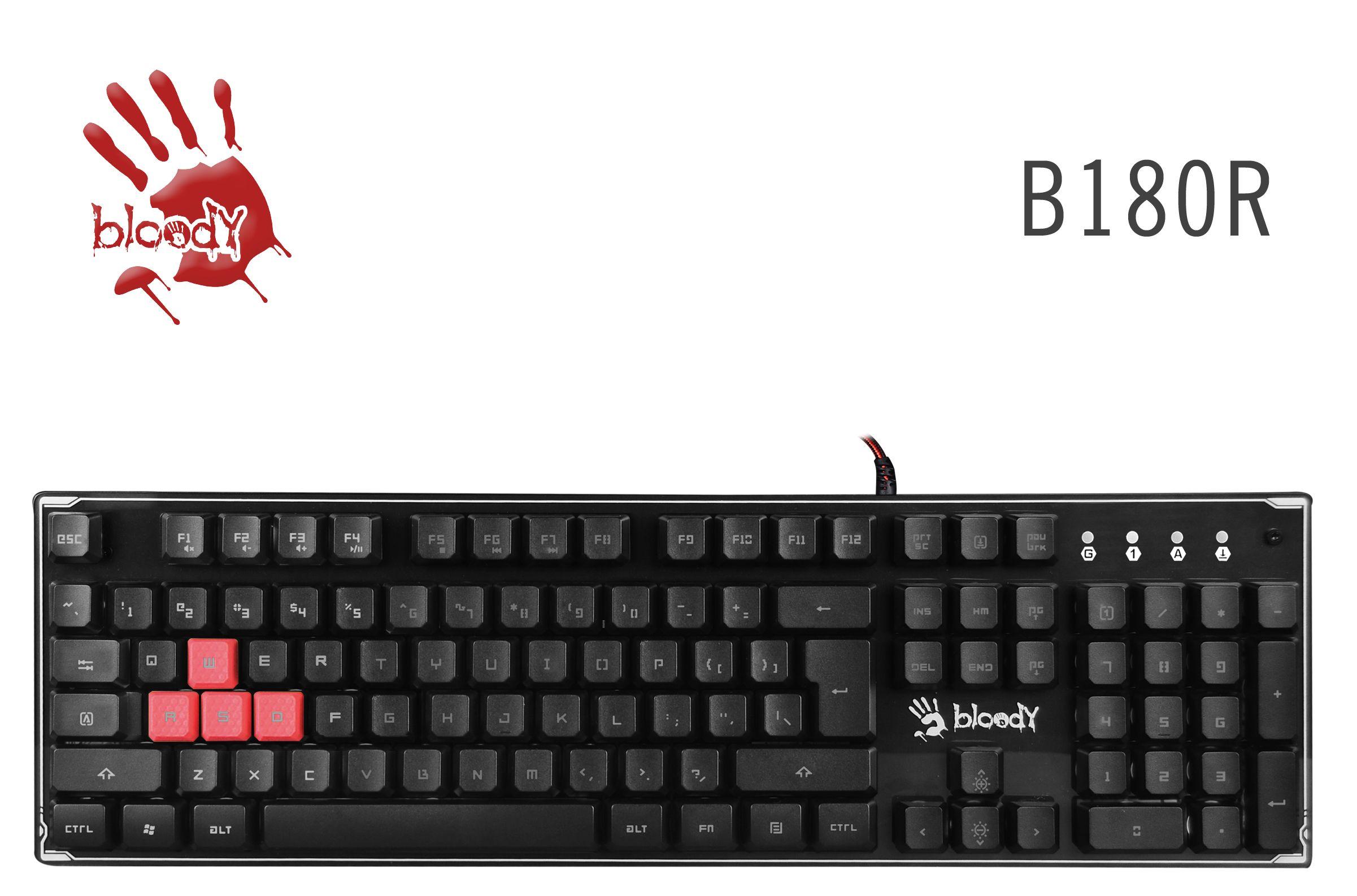 Геймърска клавиатура A4tech Bloody, B180R, Черна