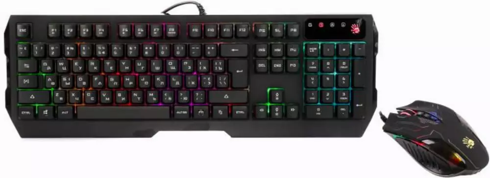 Геймърски комплект A4tech Bloody Illuminate Q1300, клавиатура, мишка, черен