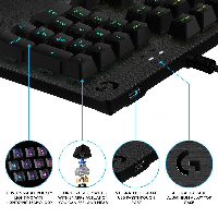 Геймърска механична клавиатура Logitech, G513 Carbon RGB, GX Brown Mechanical суичове