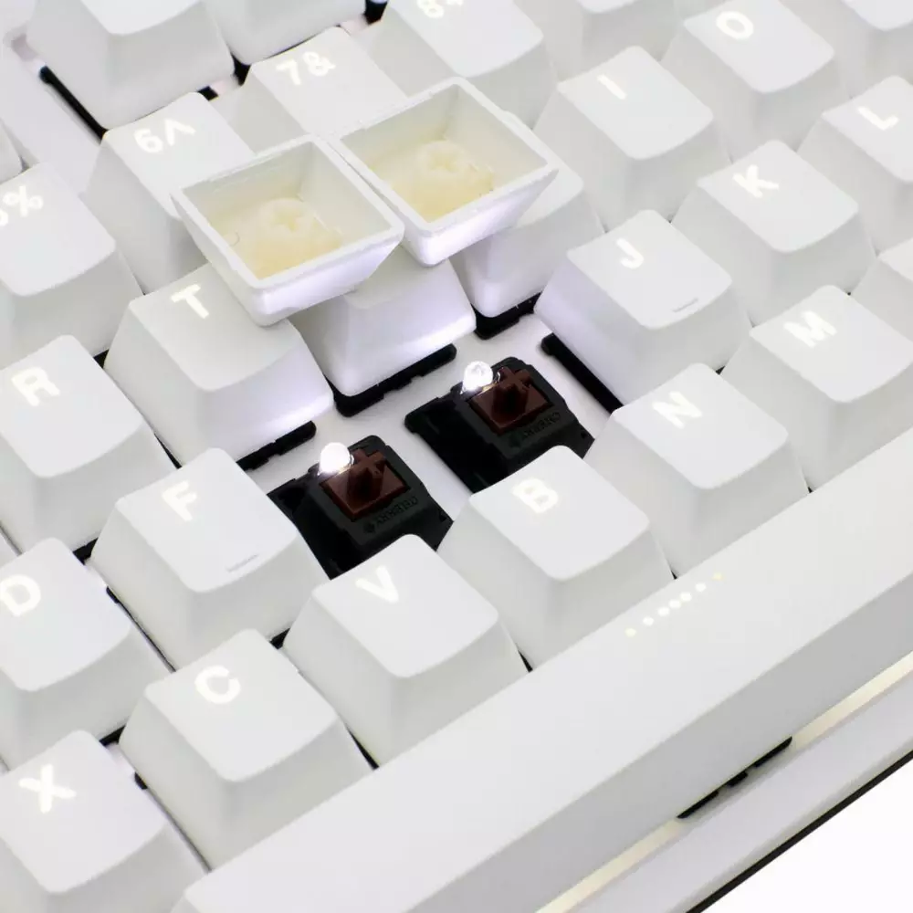 Геймърскa механична клавиатура Ducky One 2 White TKL, Cherry MX Silver