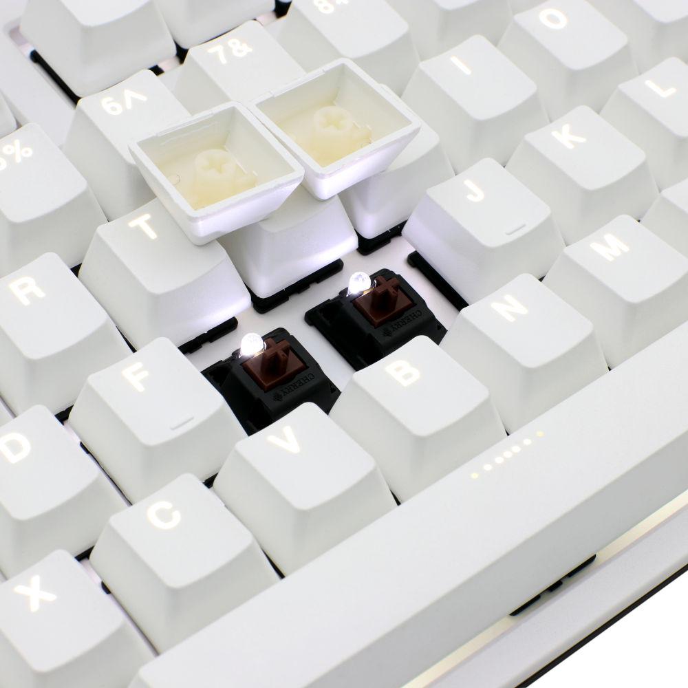 Геймърскa механична клавиатура Ducky One 2 White TKL, Cherry MX Silver