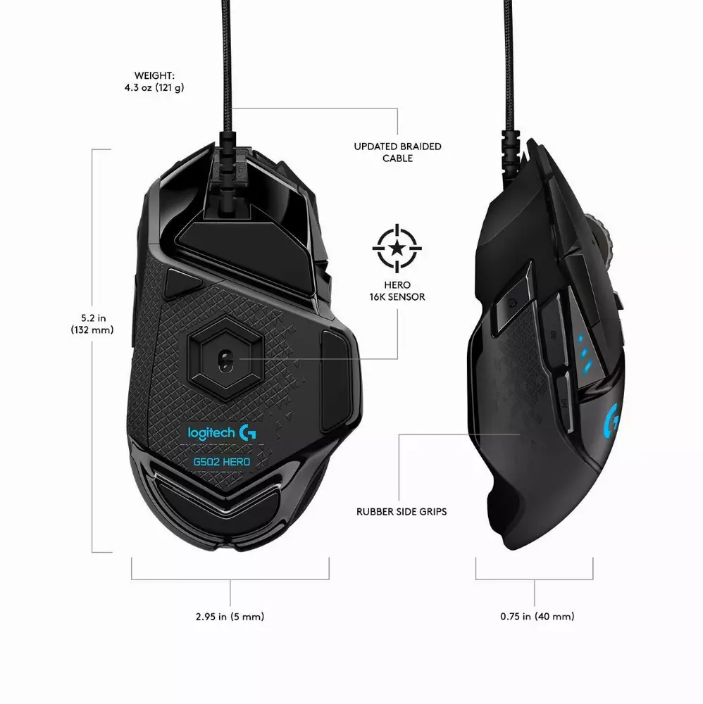 Геймърска мишка Logitech G502 HERO Proteus Spectrum RGB