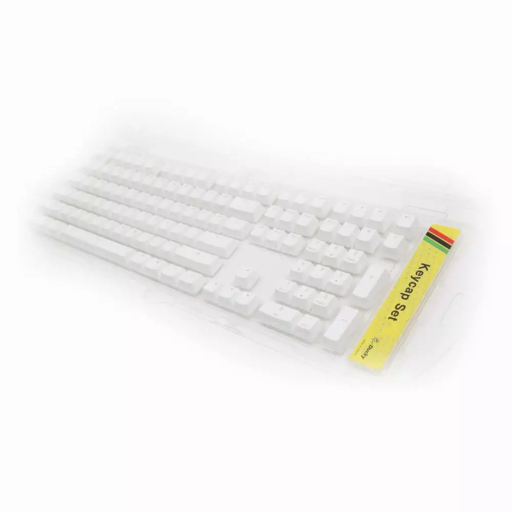 Капачки за механична клавиатура Ducky White 108-Keycap Set PBT Double-Shot US Layout
