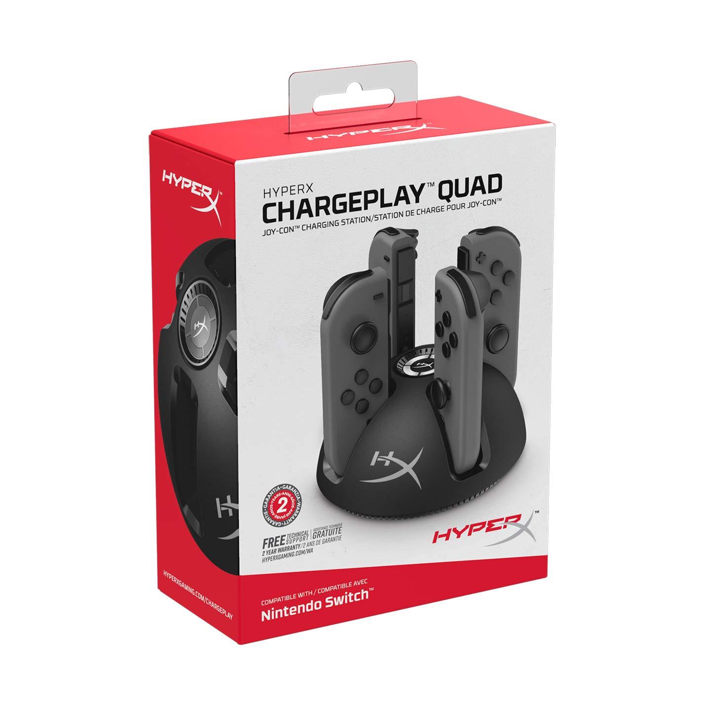 Докинг станция HyperX ChargePlay Quad, за Nintendo Switch JoyCon контролери, Черен