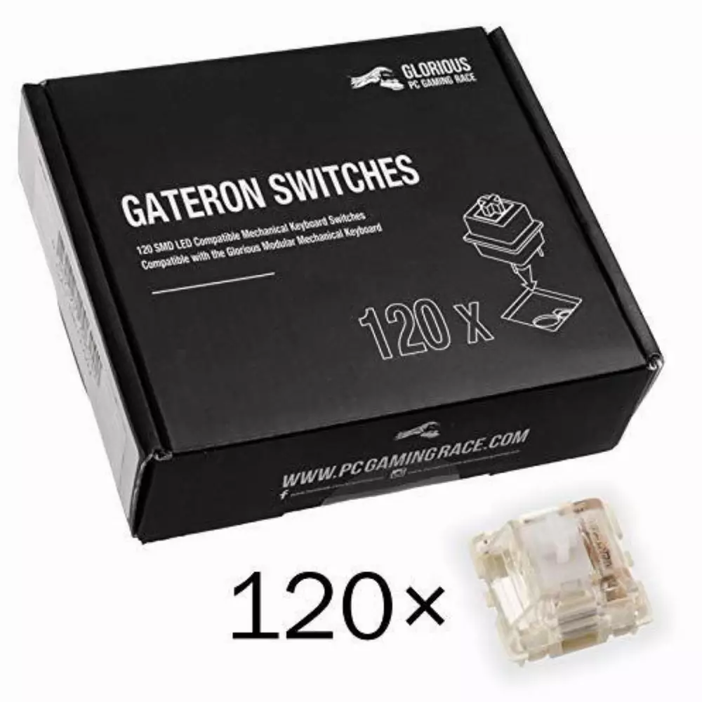 Суичове за механична клавиатура Glorious Gateron Clear 120 броя
