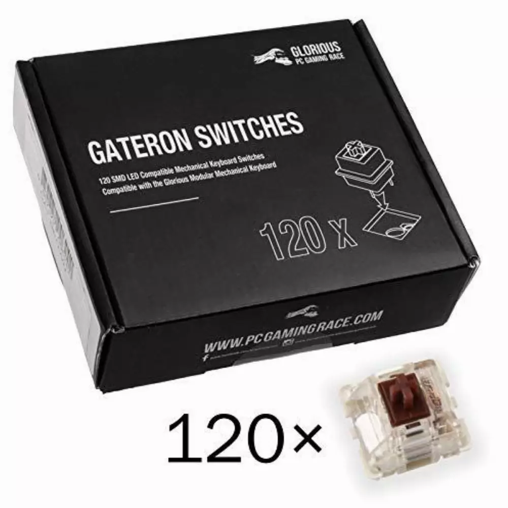 Суичове за механична клавиатура Glorious Gateron Brown 120 броя