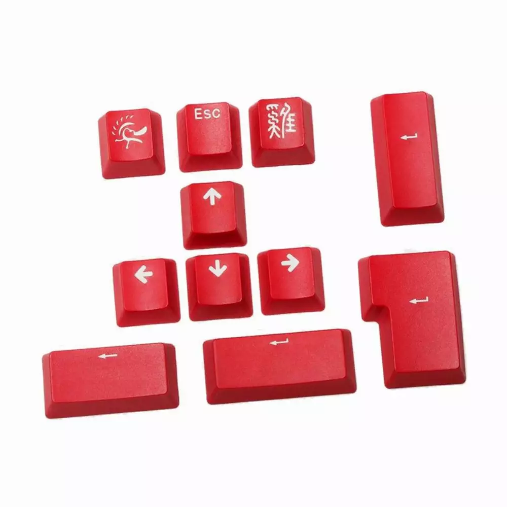 Капачки за механична клавиатура Ducky Carmine Red 11-Keycap Set PBT Double-Shot US Layout