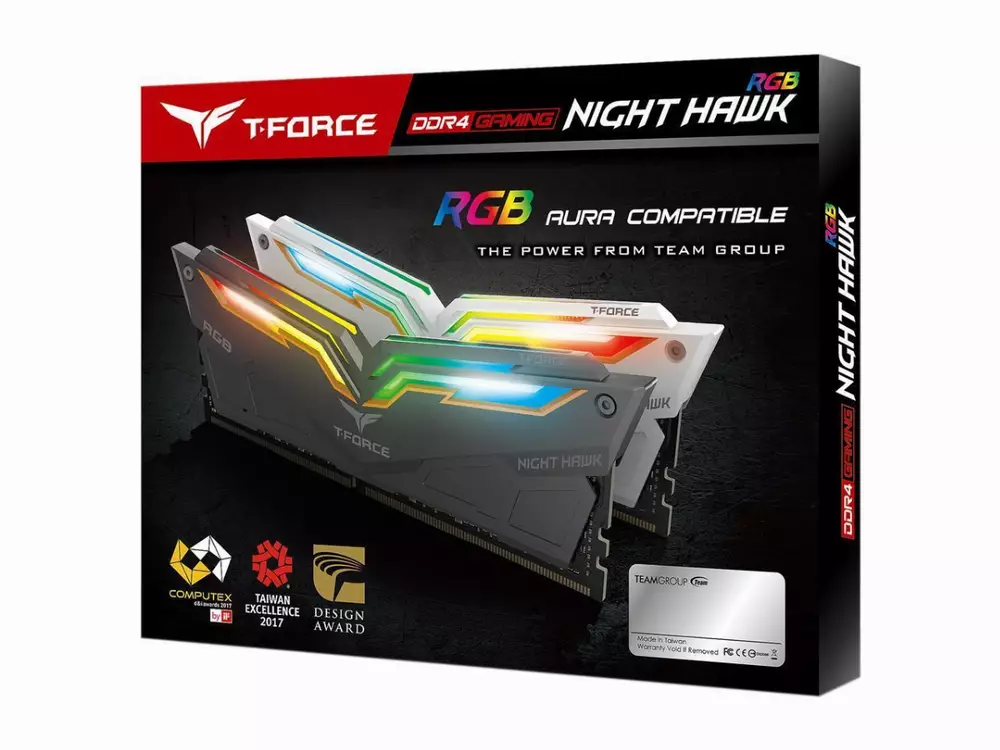 Памет Team Group T-Force NIGHT HAWK RGB 16GB (2x8GB) DDR4 White 3200Mhz