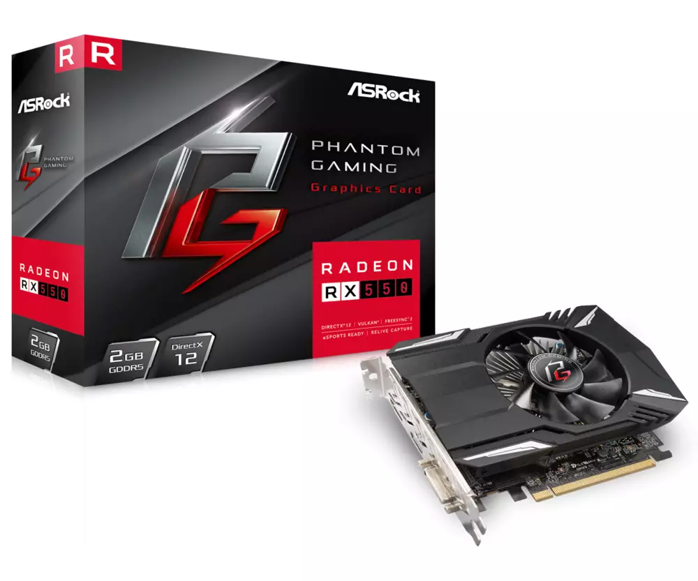 Видео карта ASROCK Phantom Gaming Radeon RX550 2G