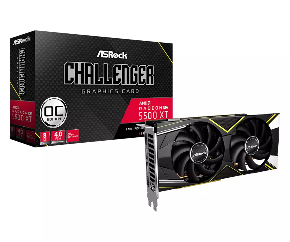 Видео карта Asrock Radeon RX 5500 XT Challenger D 8G OC
