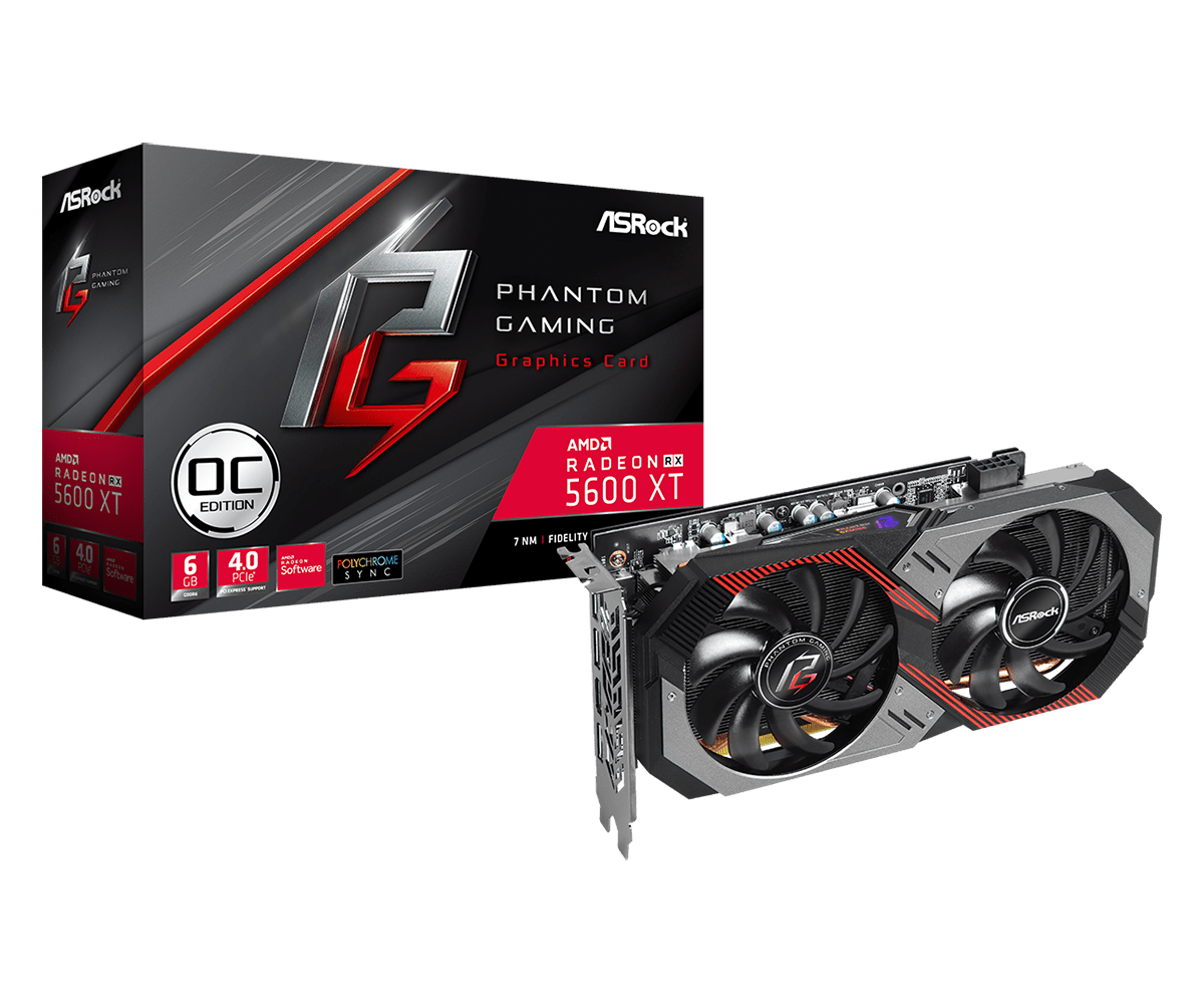 Видео карта Asrock Radeon RX 5600 XT Phantom Gaming D2 6G OC