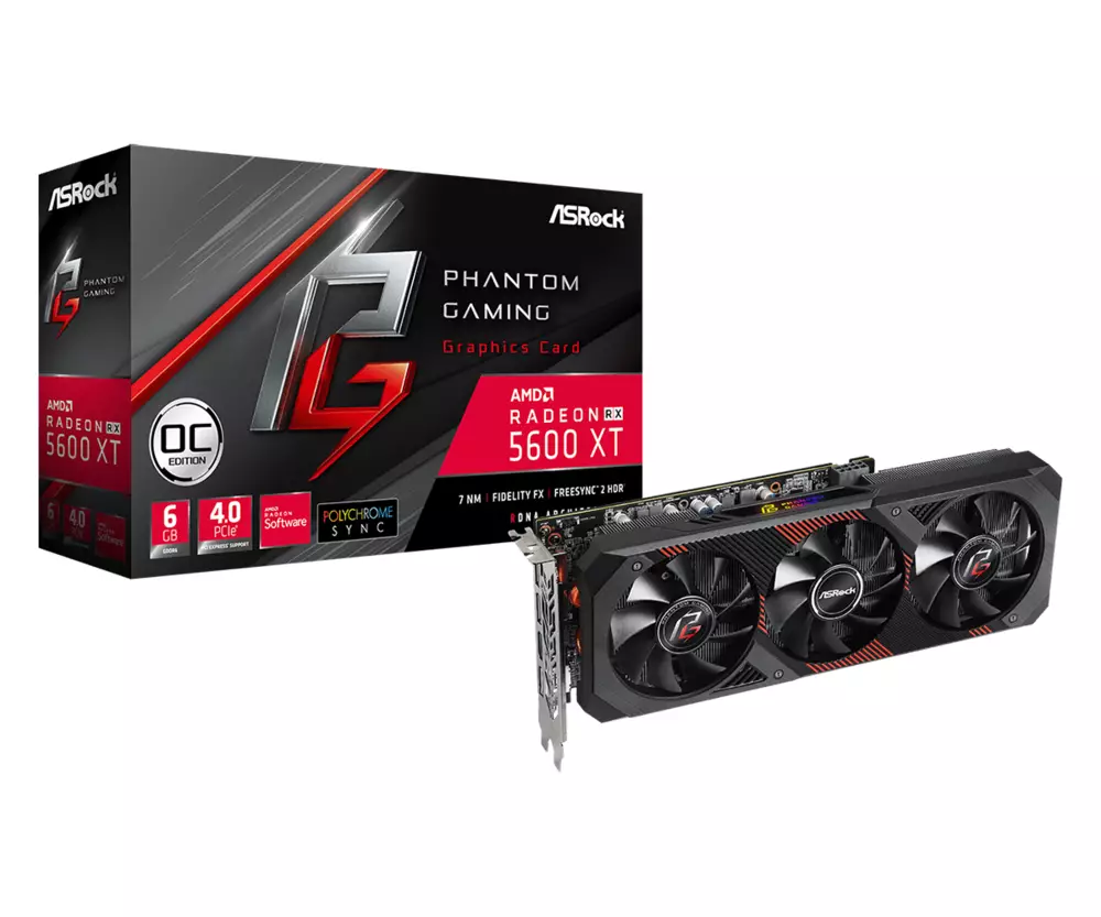 Видео карта Asrock Radeon RX 5600 XT Phantom Gaming D3 6G OC