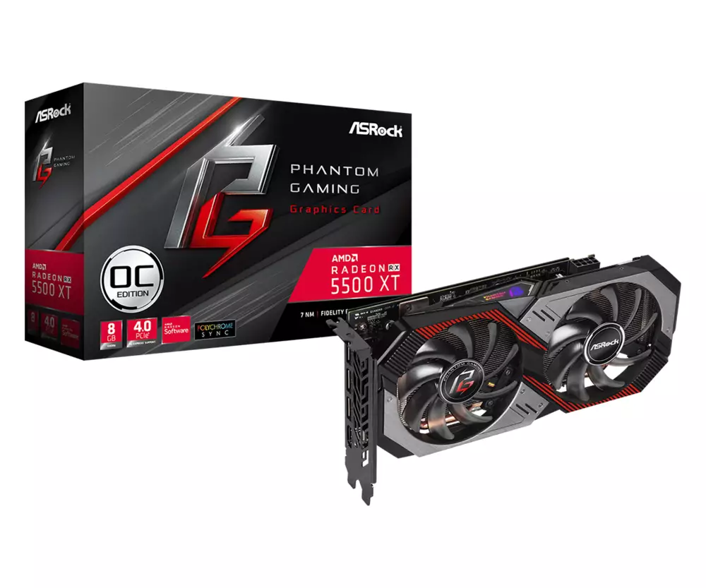 Видео карта Asrock Radeon RX 5500 XT Phantom Gaming D 8G OC