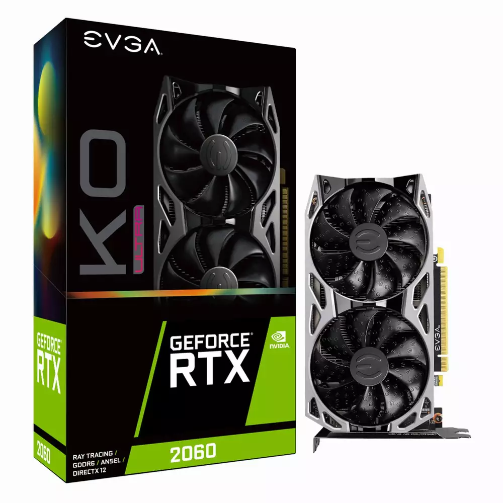 Видео карта EVGA GeForce RTX 2060 KO ULTRA GAMING 6GB GDDR6 - 06G-P4-2068-KR