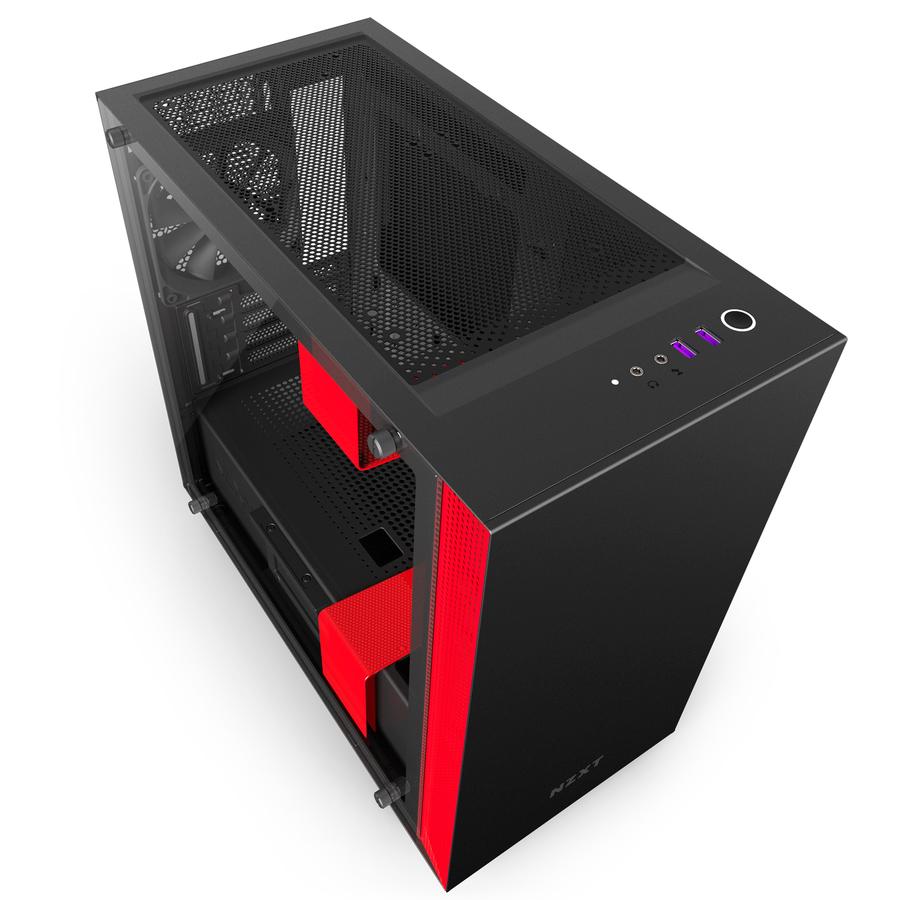 Кутия NZXT H400i Smart Matte Black/Red