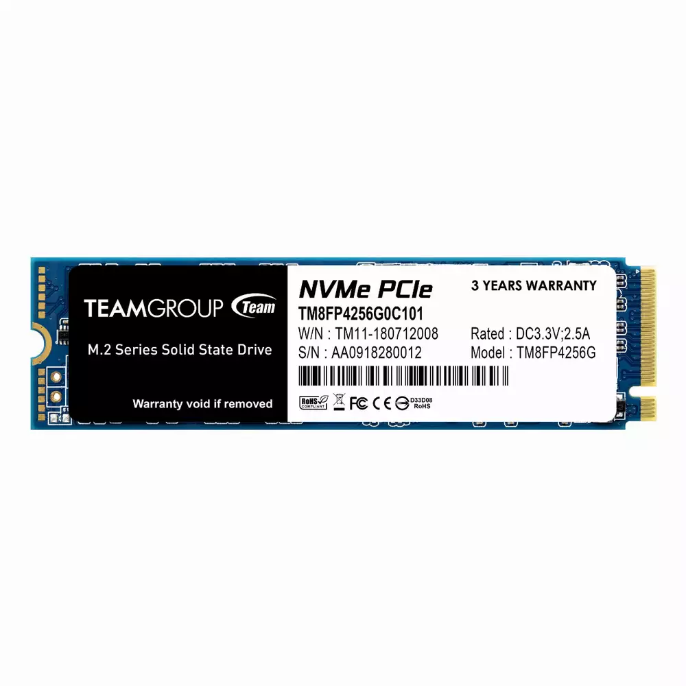 Диск SSD Team Group MP34 256GB M.2 2280 PCIe NVMe Gen 3.0 x4
