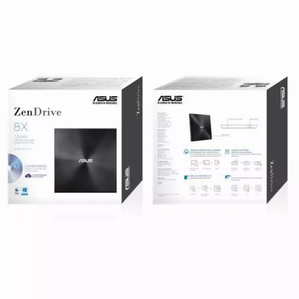 Εξωτερική USB DVD εγγραφέας ASUS ZenDrive U7M Ultra-slim, USB 2.0, μαύρος