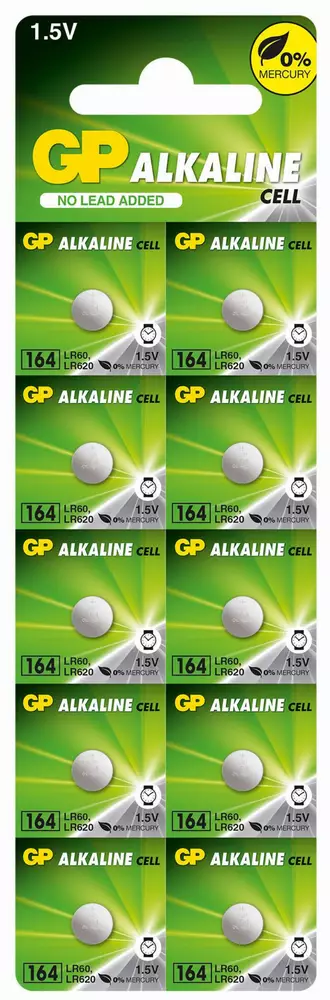 Бутонна алкална батерия GP164 LR-621/ 10бр./pack цена за 1 бр./ 1.55V AG1