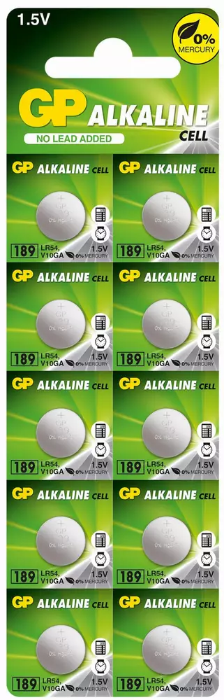 Бутонна алкална батерия GP189 LR-1130/ 10 бр./pack цена за 1 бр./ 1.55V GP