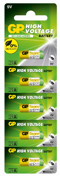 Алкална батерия GP 9 V /5бр./pack цена за 1 бр./ за аларми А29, A32, A25