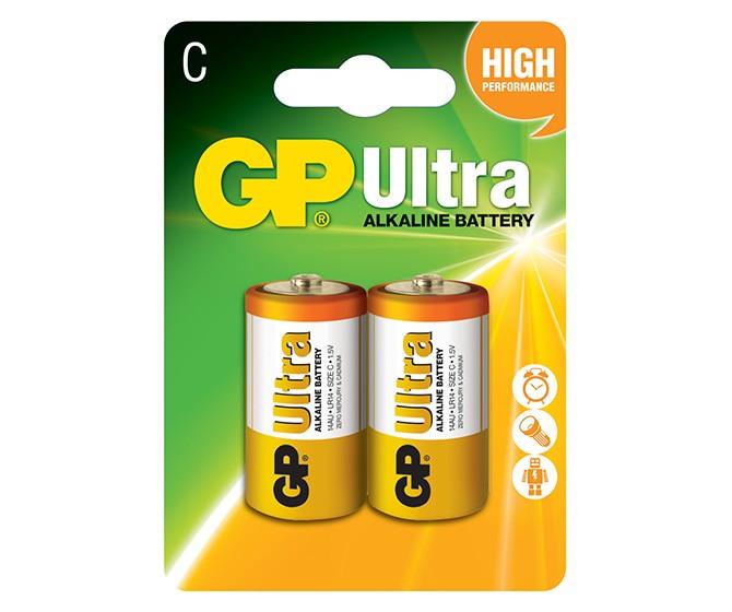 Baterie alcalină GP ULTRA LR14 /2 buc. în ambalaj/ 1.5V