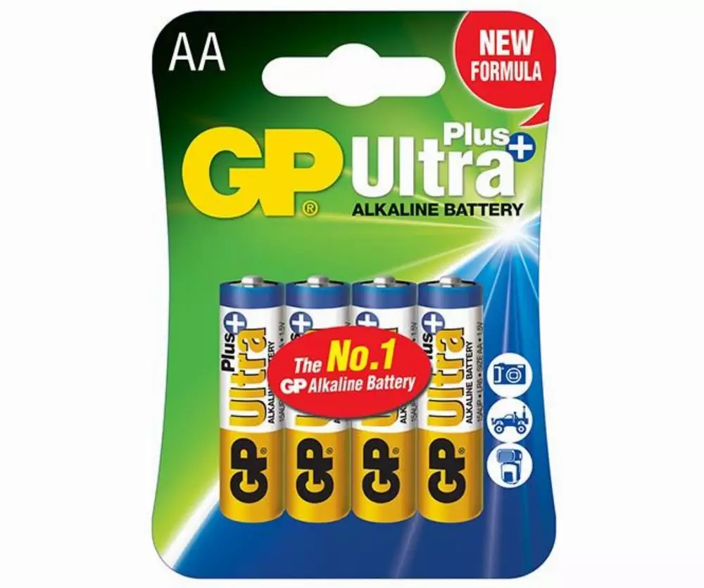 Алкална батерия GP ULTRA PLUS LR6 AA /4 бр. в опаковка/ 1.5V