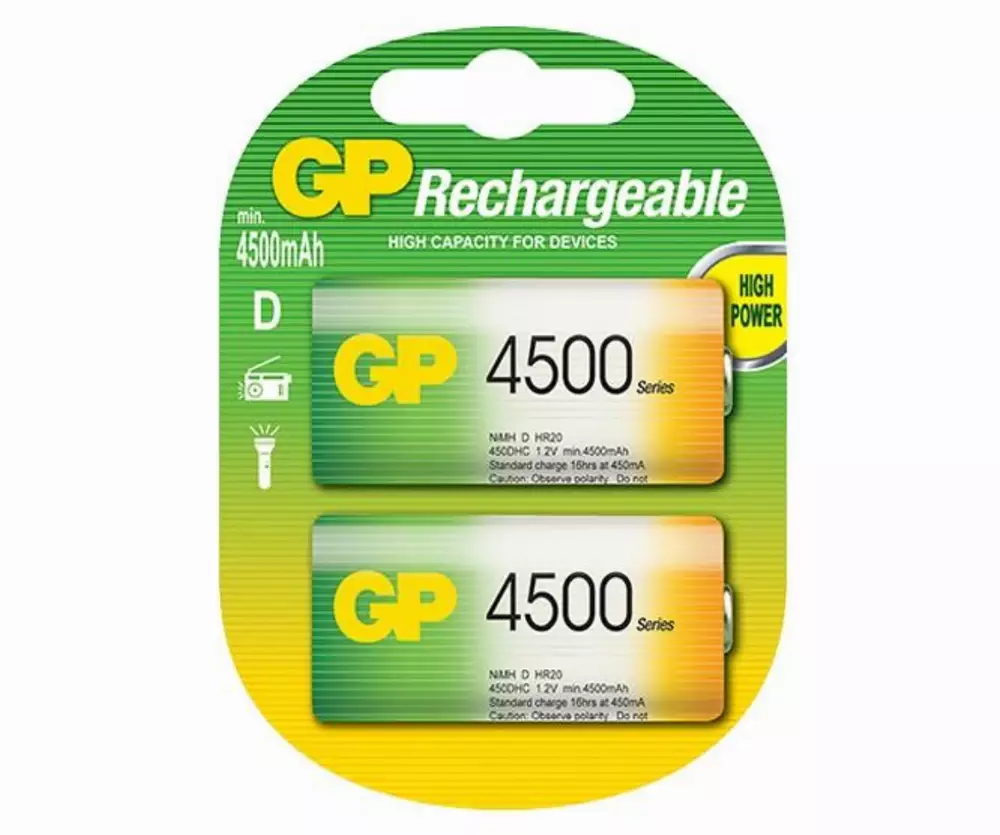 Акумулаторна Батерия GP R20 D 4500mAh NiMH 2 бр. в опаковка GP