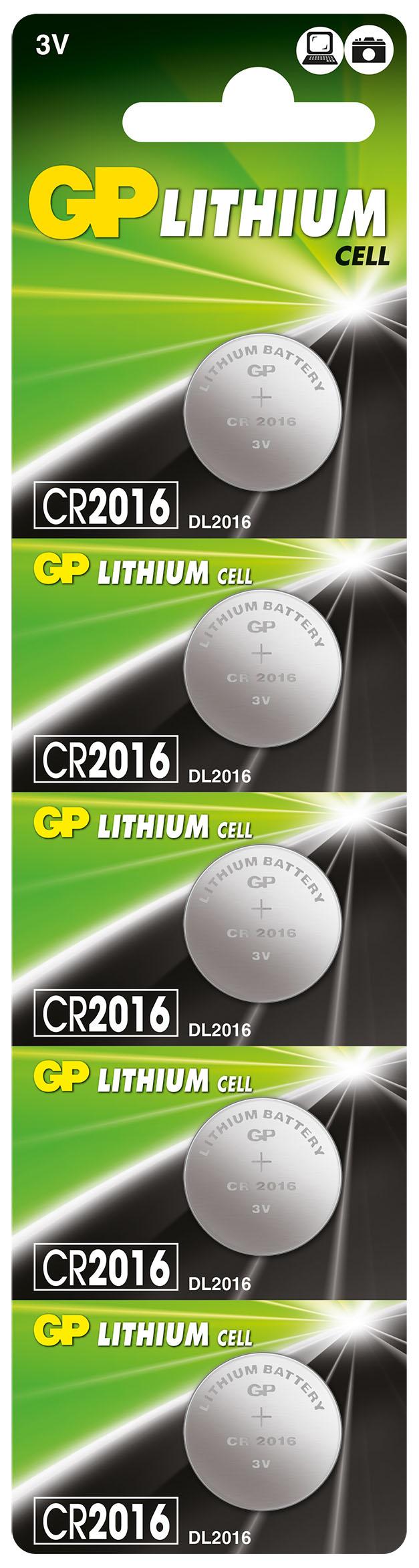 Литиева бутонна батерия GP CR 2016 3V 1бр. /5pk/ GP