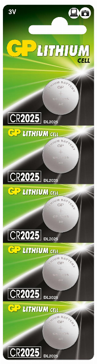 Литиева бутонна батерия GP CR-2025 3 V 1бр. /5pk