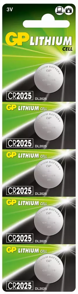 Литиева бутонна батерия GP CR-2025 3 V 1бр. /5pk