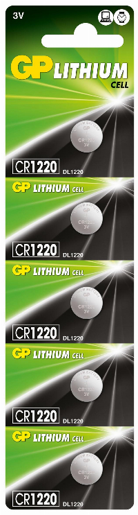 Литиева бутонна батерия GP  CR-1220 3V 1бр. /5pk/