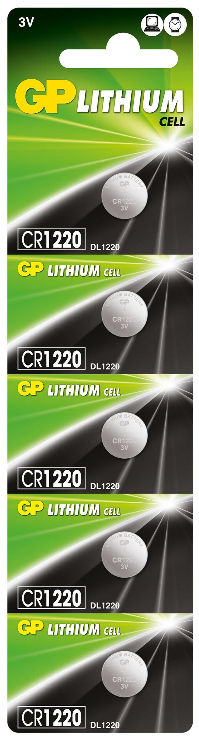 Литиева бутонна батерия GP  CR-1220 3V 1бр. /5pk/